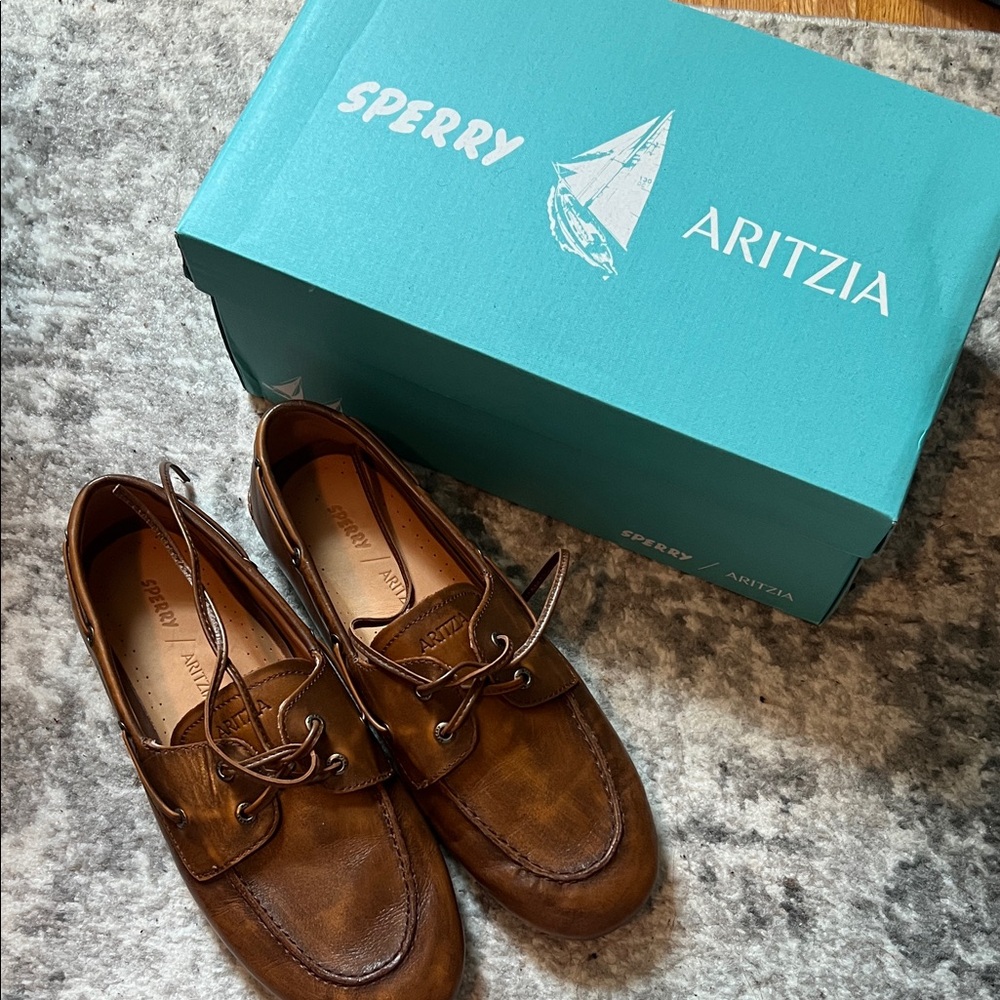 Sperry x Aritza Brown Leather Boat Shoes size 10